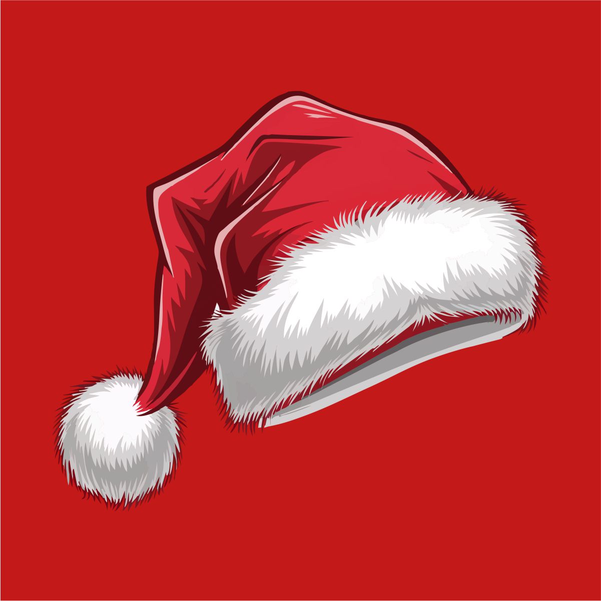 Sarkans UNISEX džemperis bez kapuces "Ziemassvētku cepurīt"