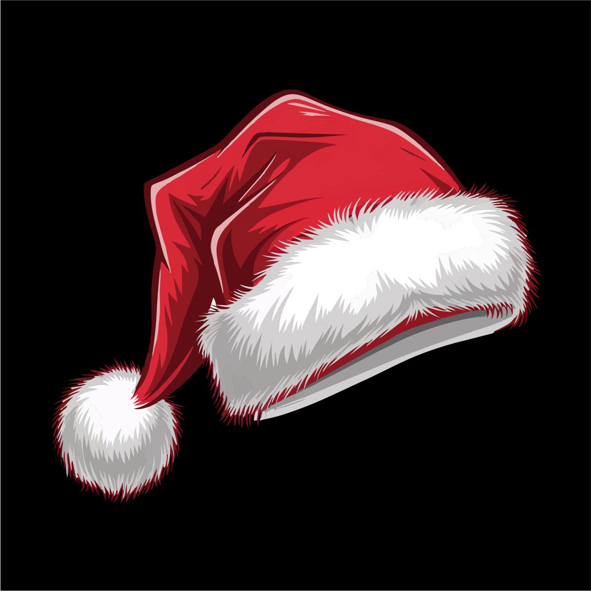 Melns UNISEX džemperis bez kapuces "Ziemassvētku cepurīt"