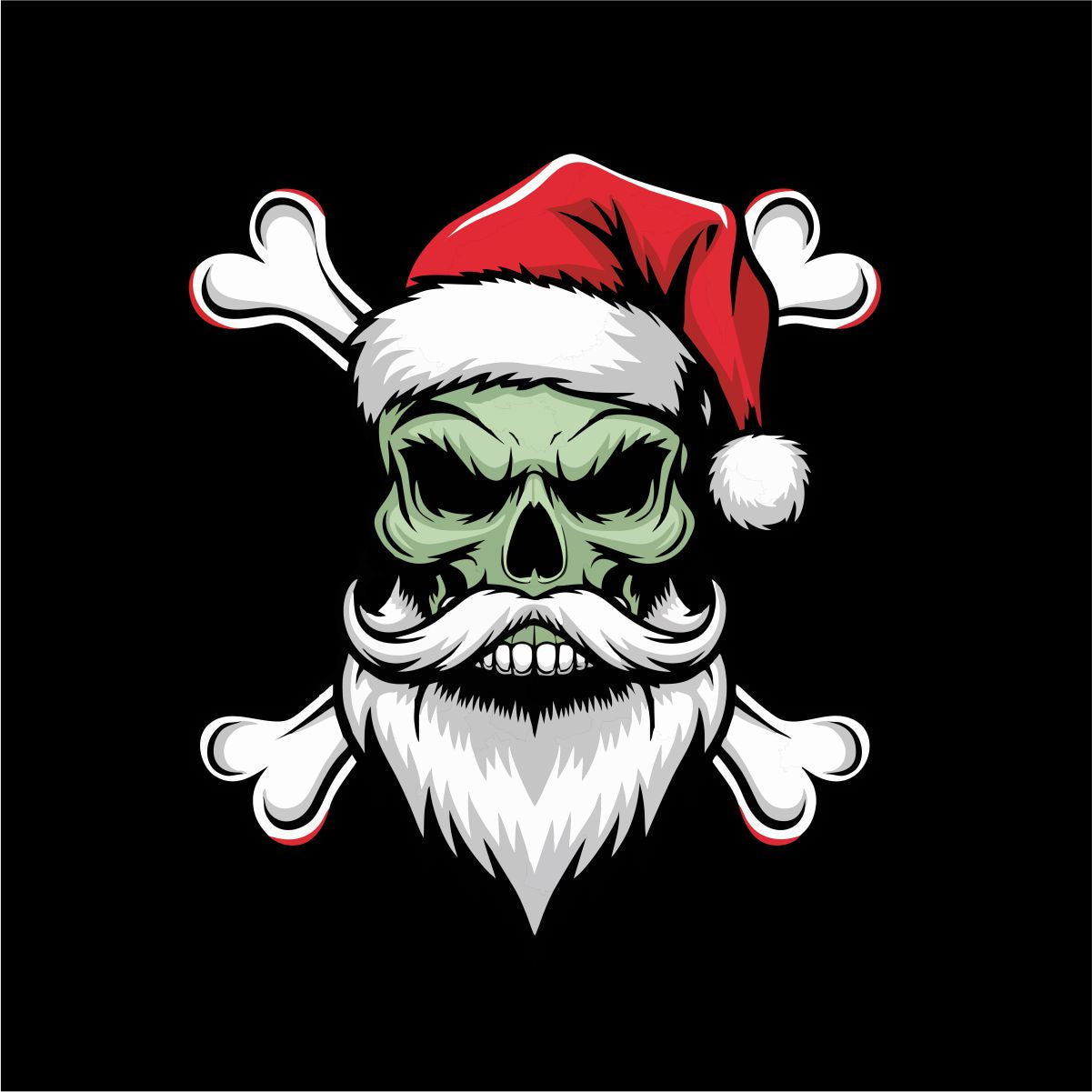 Melns UNISEX džemperis bez kapuces "Ziemassvētku galvaskauss"