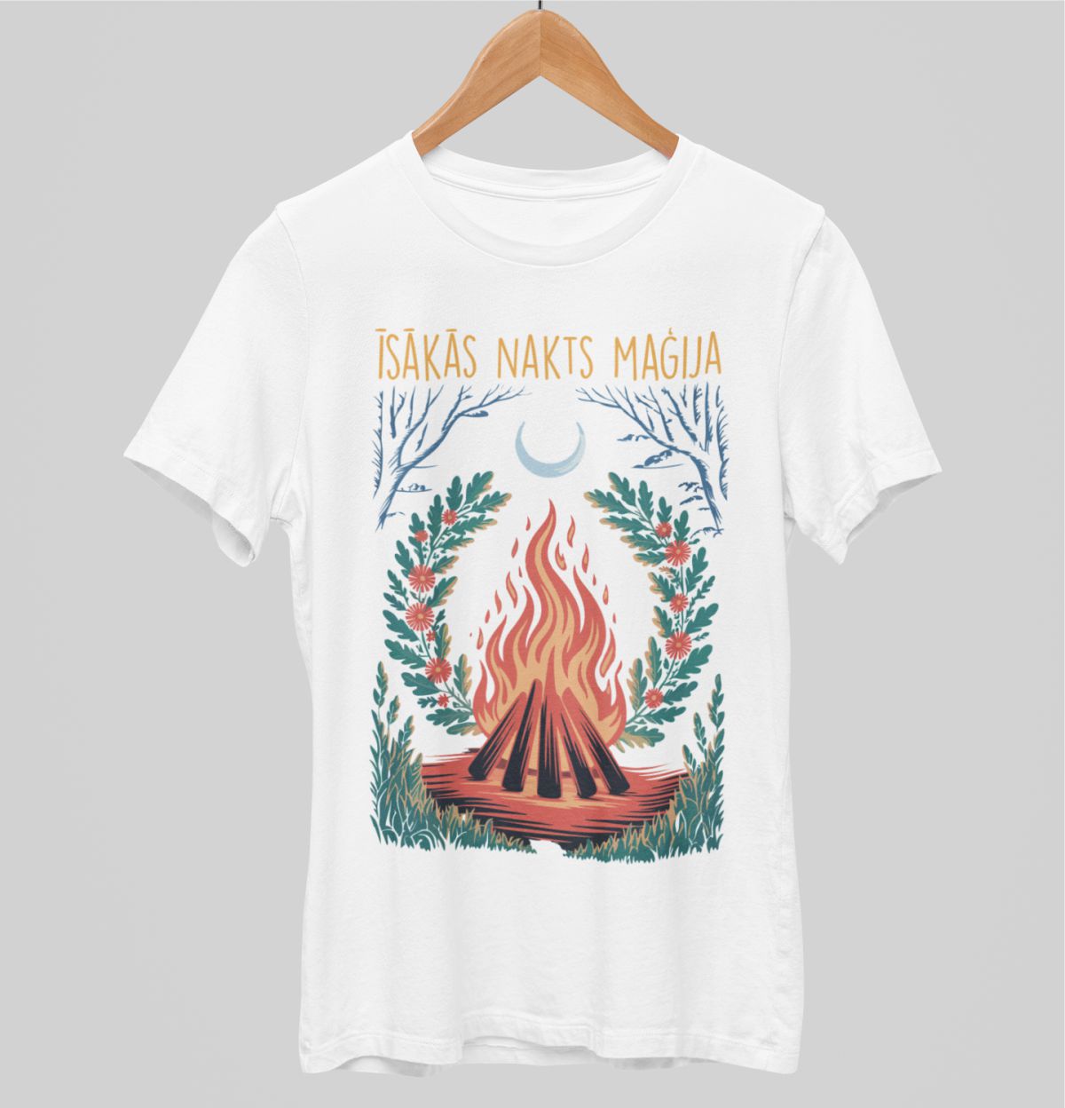 Balti UNISEX krekli "Īsākās nakts maģija"