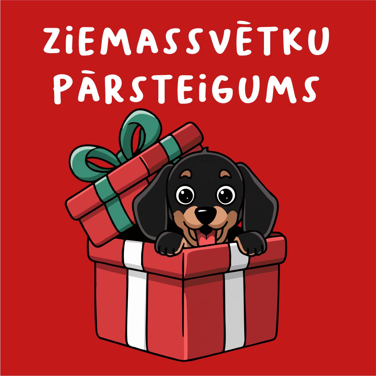 Sarkans UNISEX džemperis bez kapuces "Ziemassvētku pārsteigums"