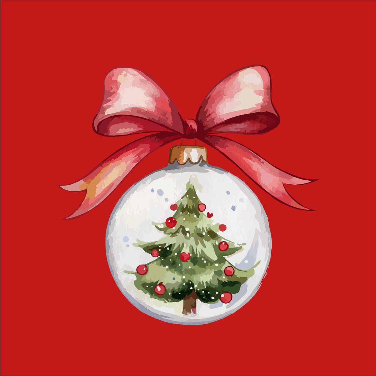 Sarkans UNISEX džemperis bez kapuces "Ziemassvētku rotaļlieta"