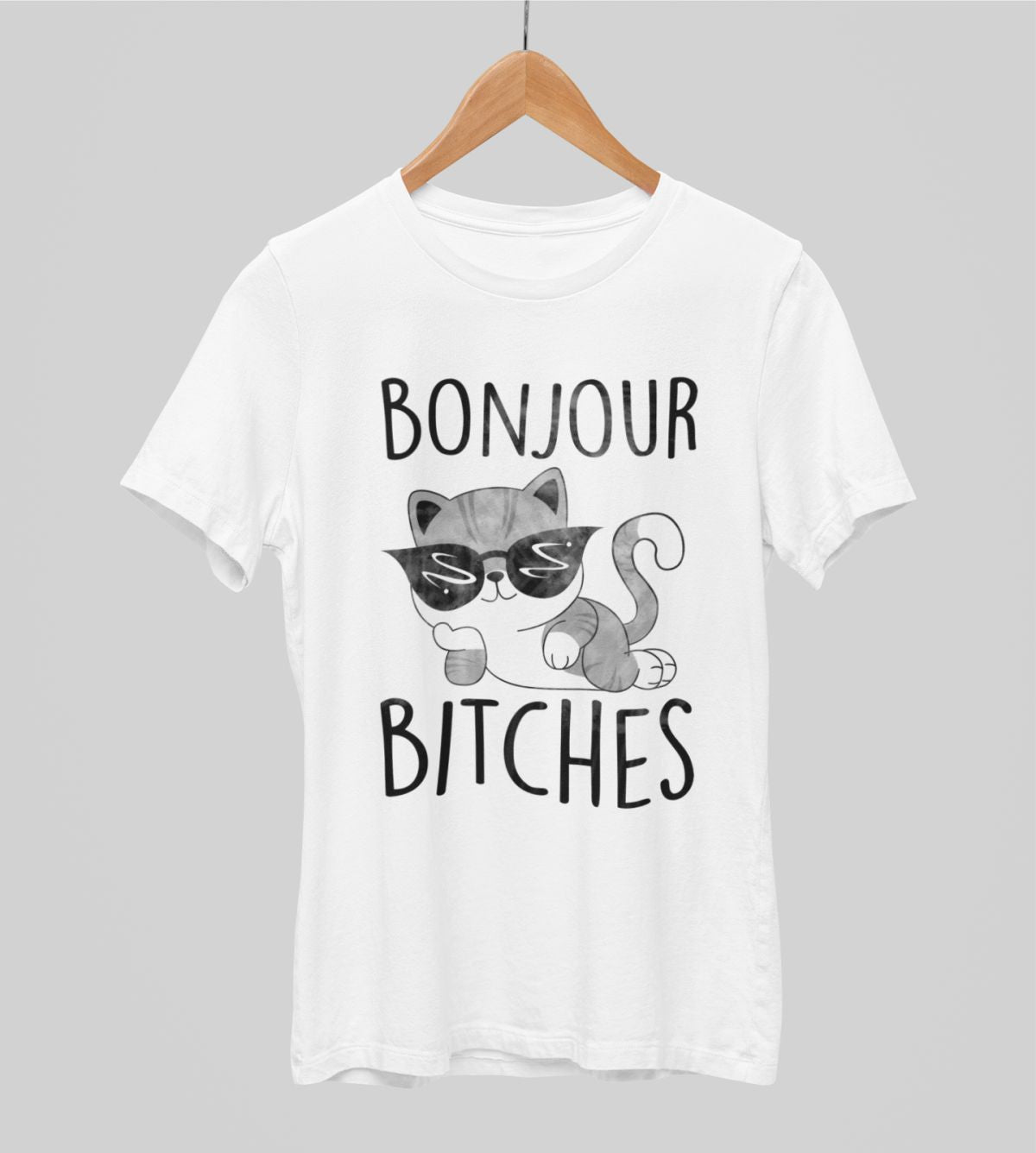 Balti UNISEX krekli "Bonjour bitches "