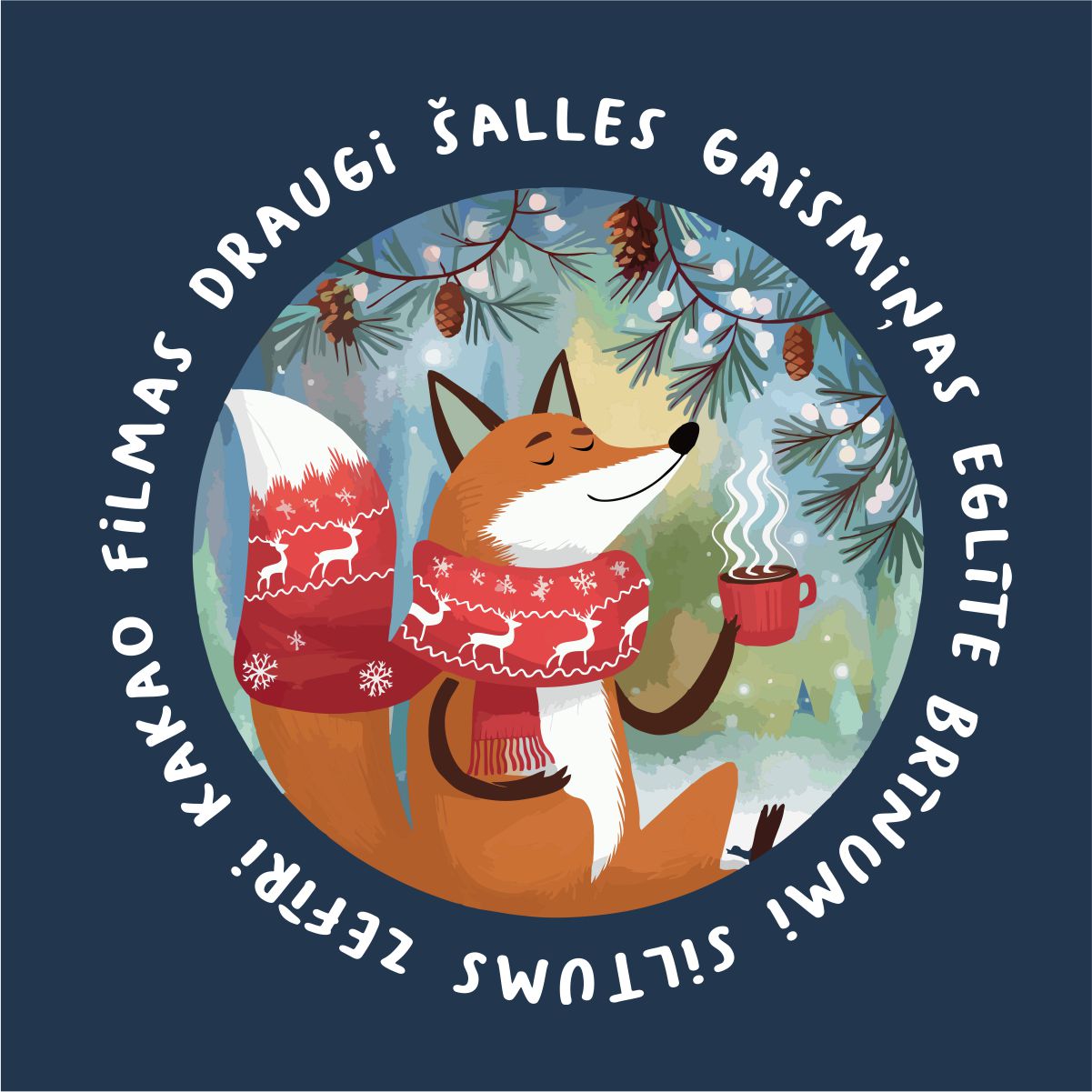 Zils UNISEX džemperis bez kapuces "Ziemassvētku simboli"