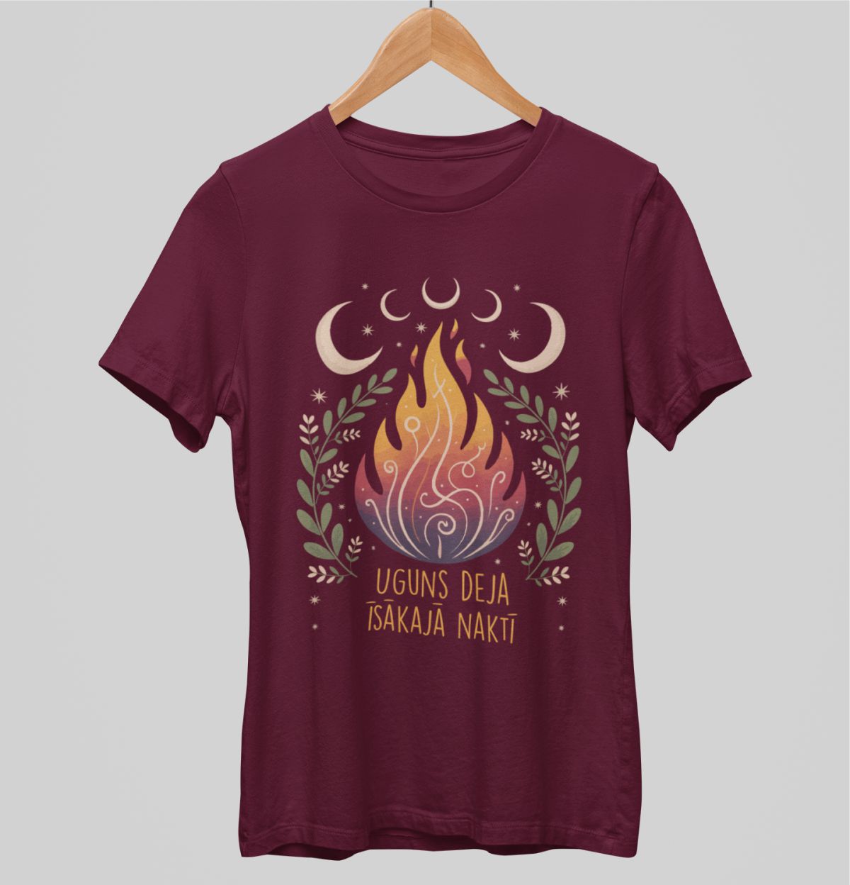 Bordo krāsas uniseksa "Uguns deja īsākajā naktī"