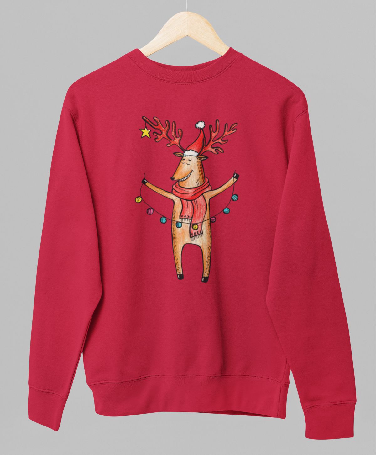 Sarkans UNISEX džemperis bez kapuces "Alnis"