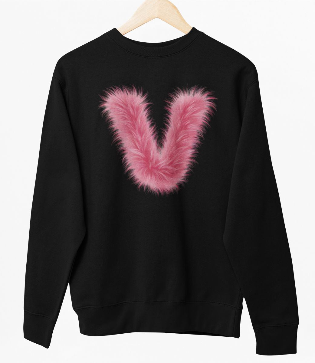 Must UNISEX kapuutsita pusa "V täht"