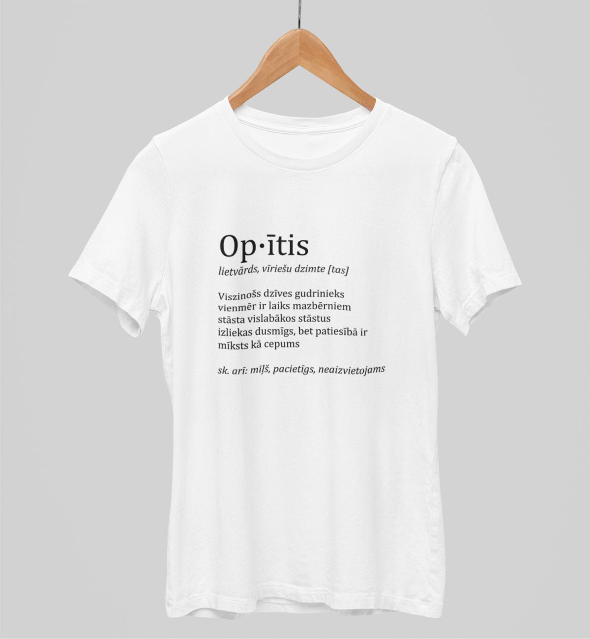 Balti UNISEX krekli "Opīša apraksts"