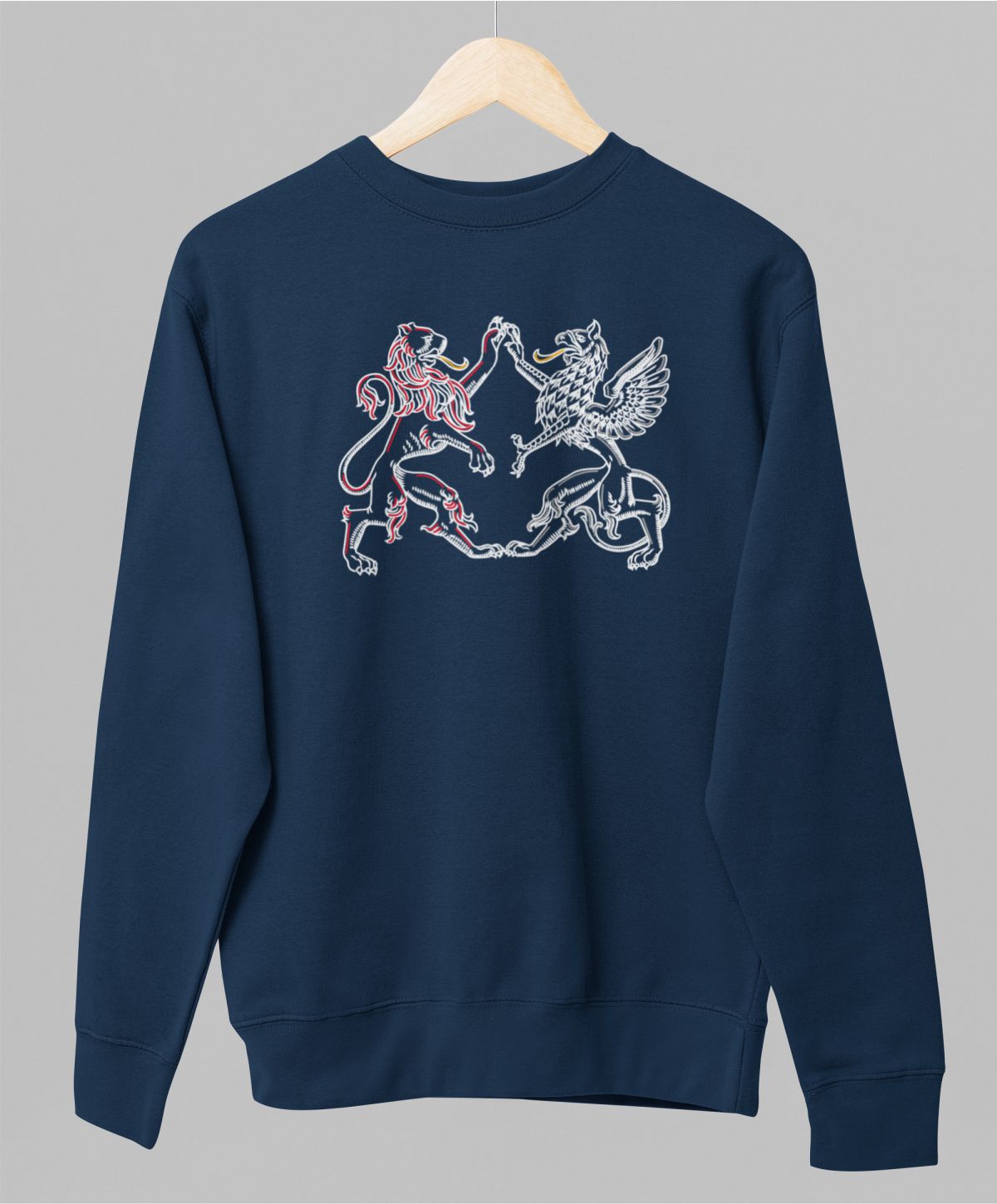 Zils UNISEX džemperis bez kapuces "Latviešu simboli"