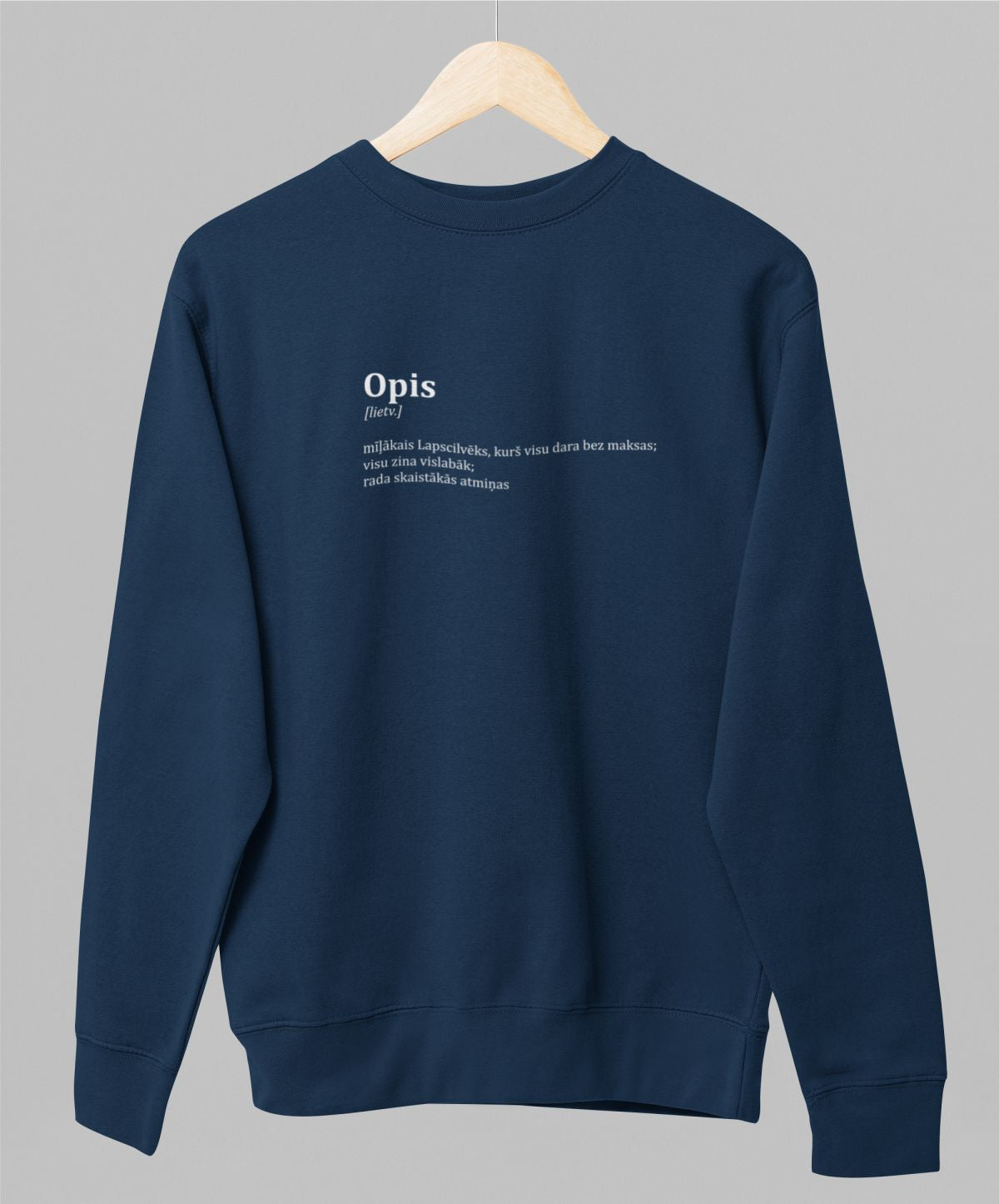 Zils UNISEX džemperis bez kapuces "Opis"