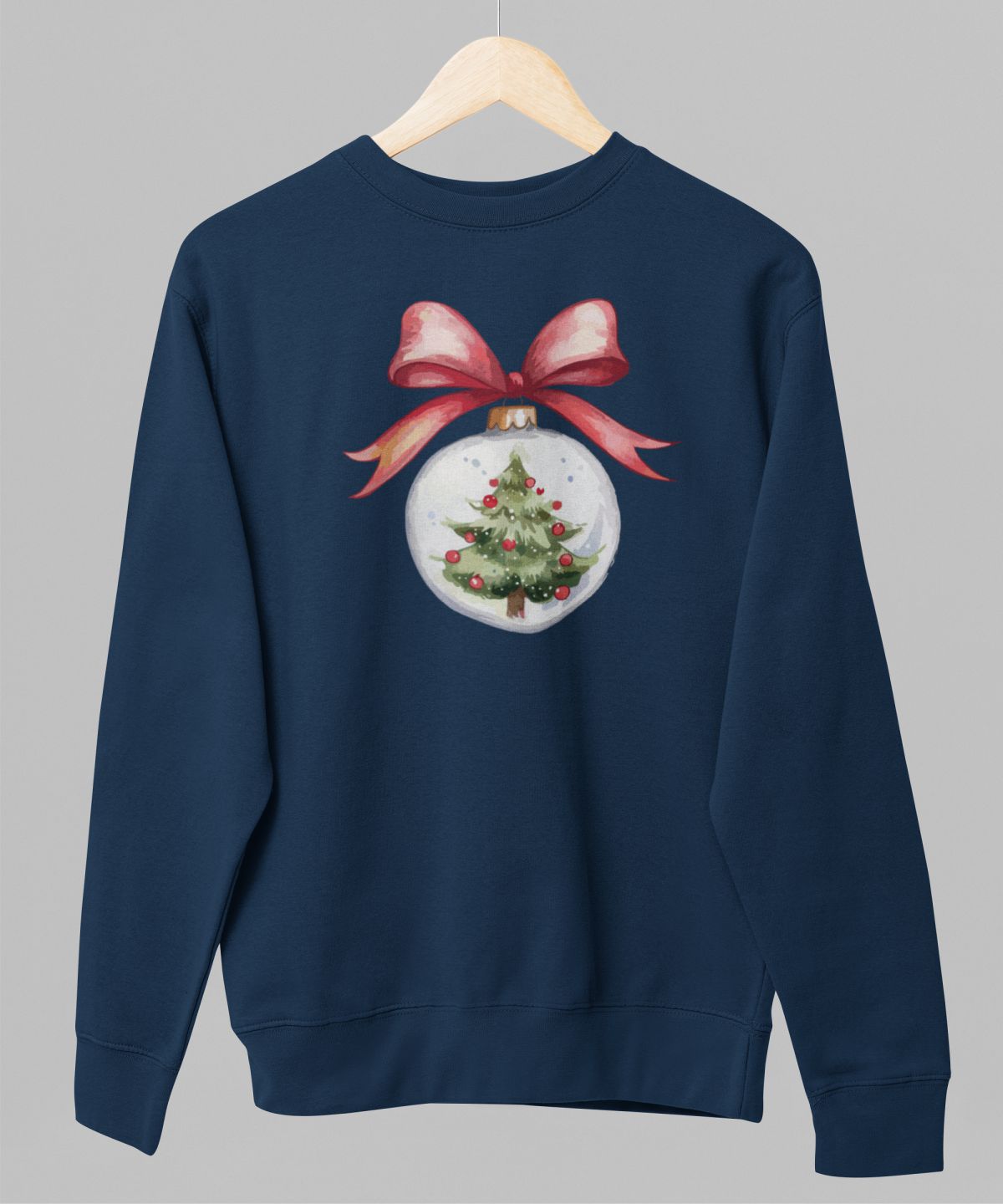 Zils UNISEX džemperis bez kapuces "Ziemassvētku rotaļlieta"