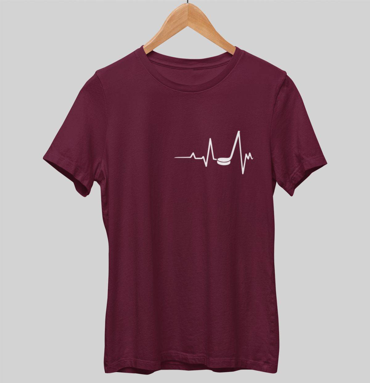 Bordo krāsas uniseksa "Sirdī hokejs"