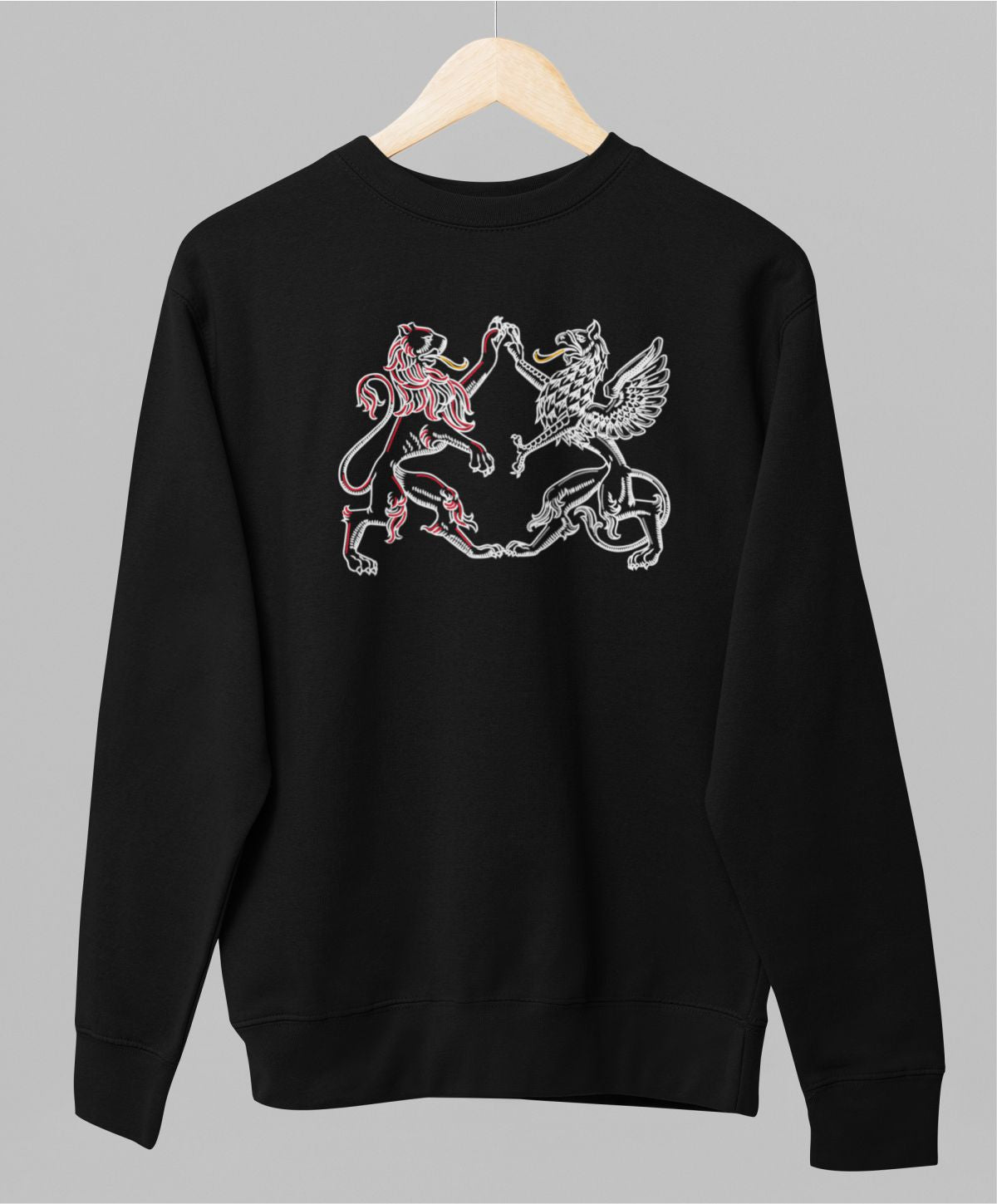 Melns UNISEX džemperis bez kapuces "Latviešu simboli"