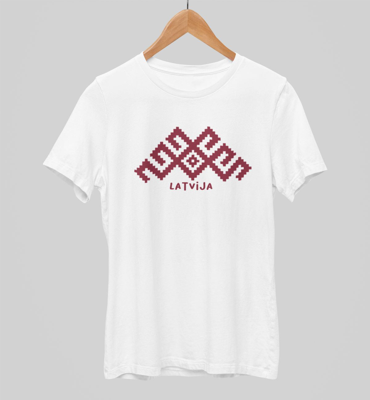 Balti UNISEX krekli "Latviešu raksti"