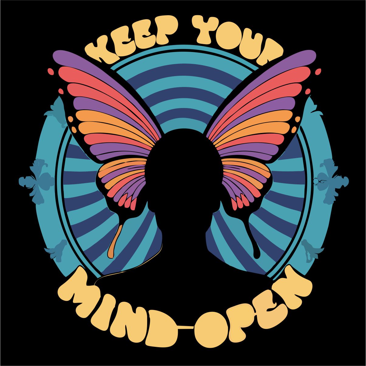 Must UNISEX dressipluus ilma kapuutsita "Keep your mind open"