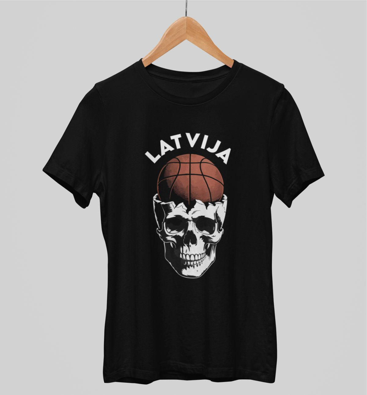 Melni unisex krekli "Latvian skull"