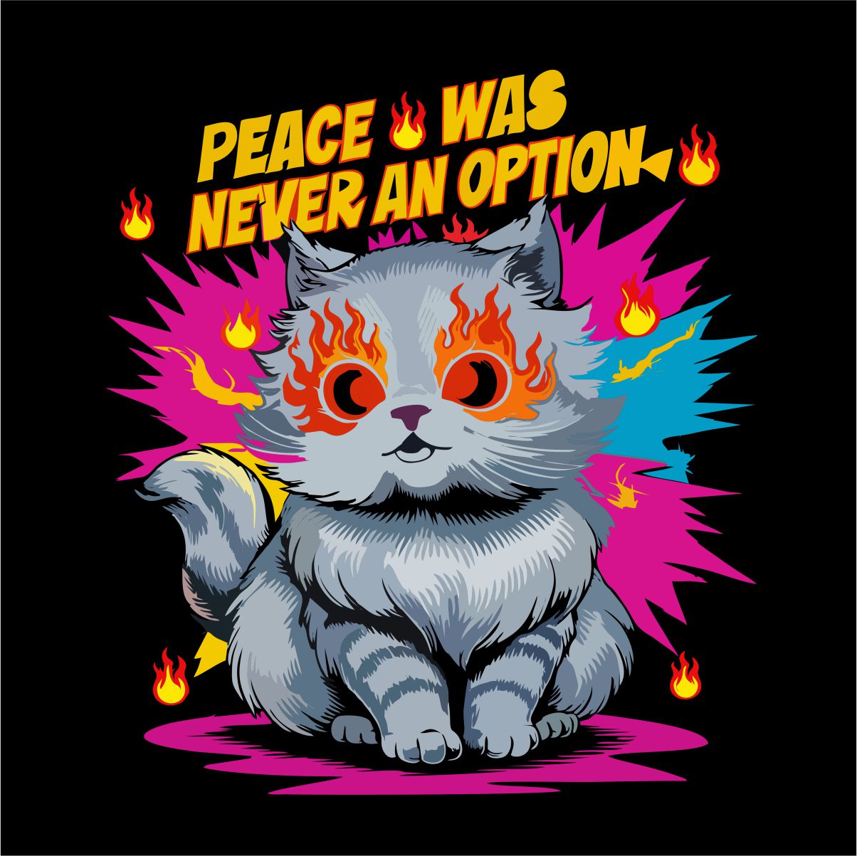 Must UNISEX dressipluus ilma kapuutsita "Peace was never an option"