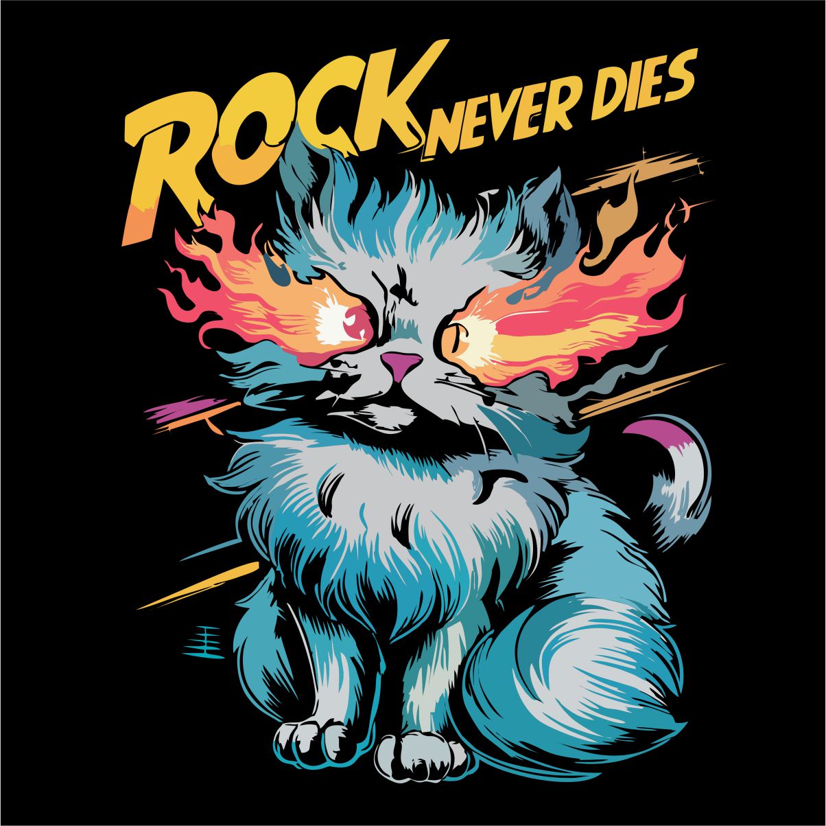 Must UNISEX dressipluus ilma kapuutsita "Rock never dies"
