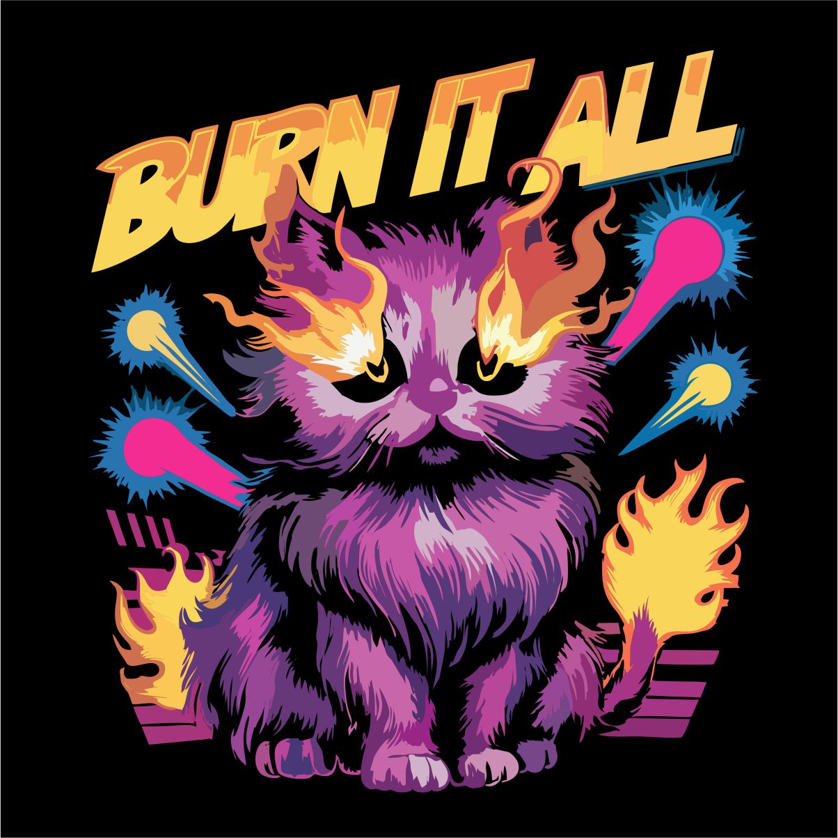 Mustad UNISEX T-särgid "Burn it all"