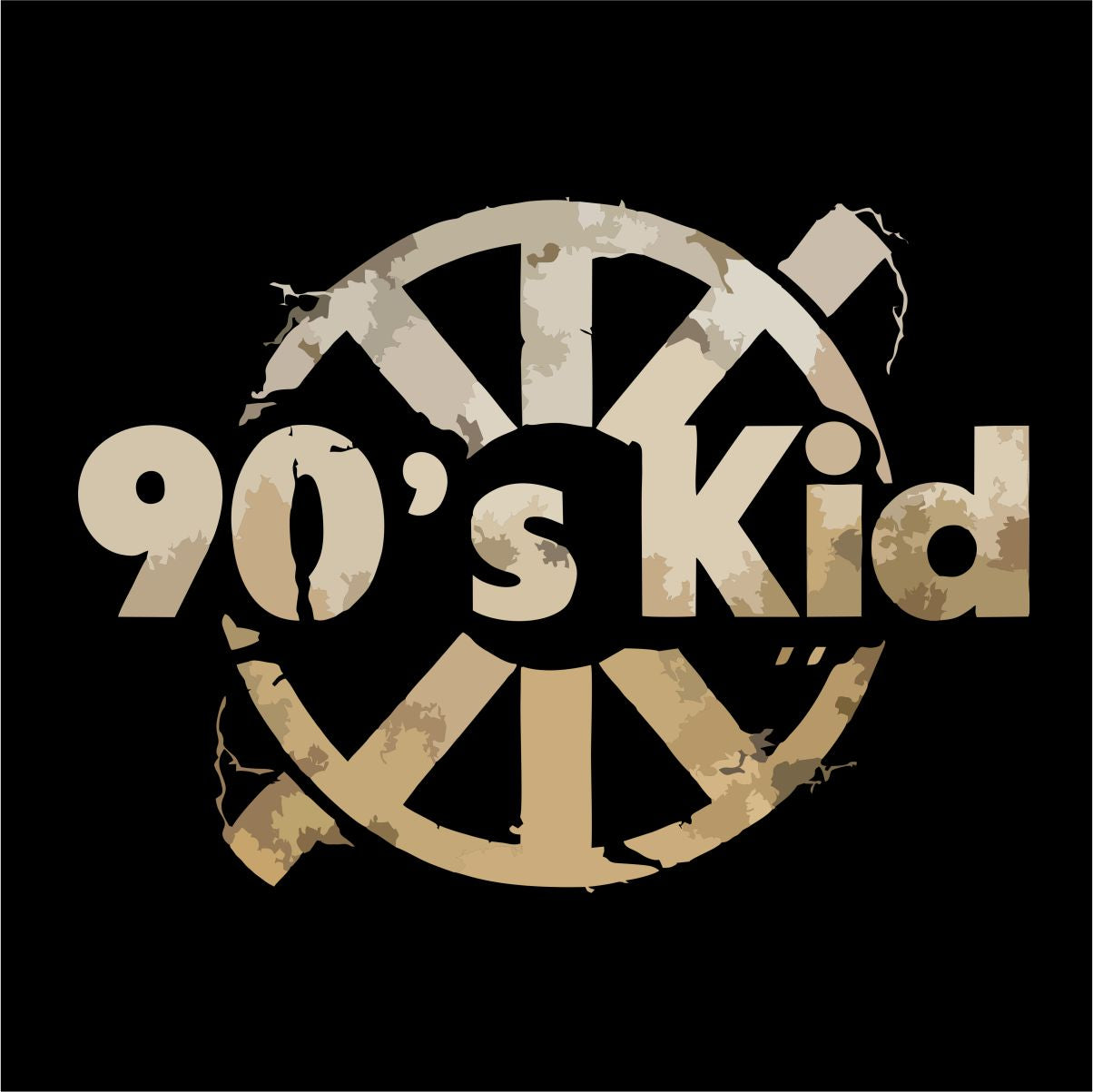 Must UNISEX dressipluus ilma kapuutsita "90's kid"