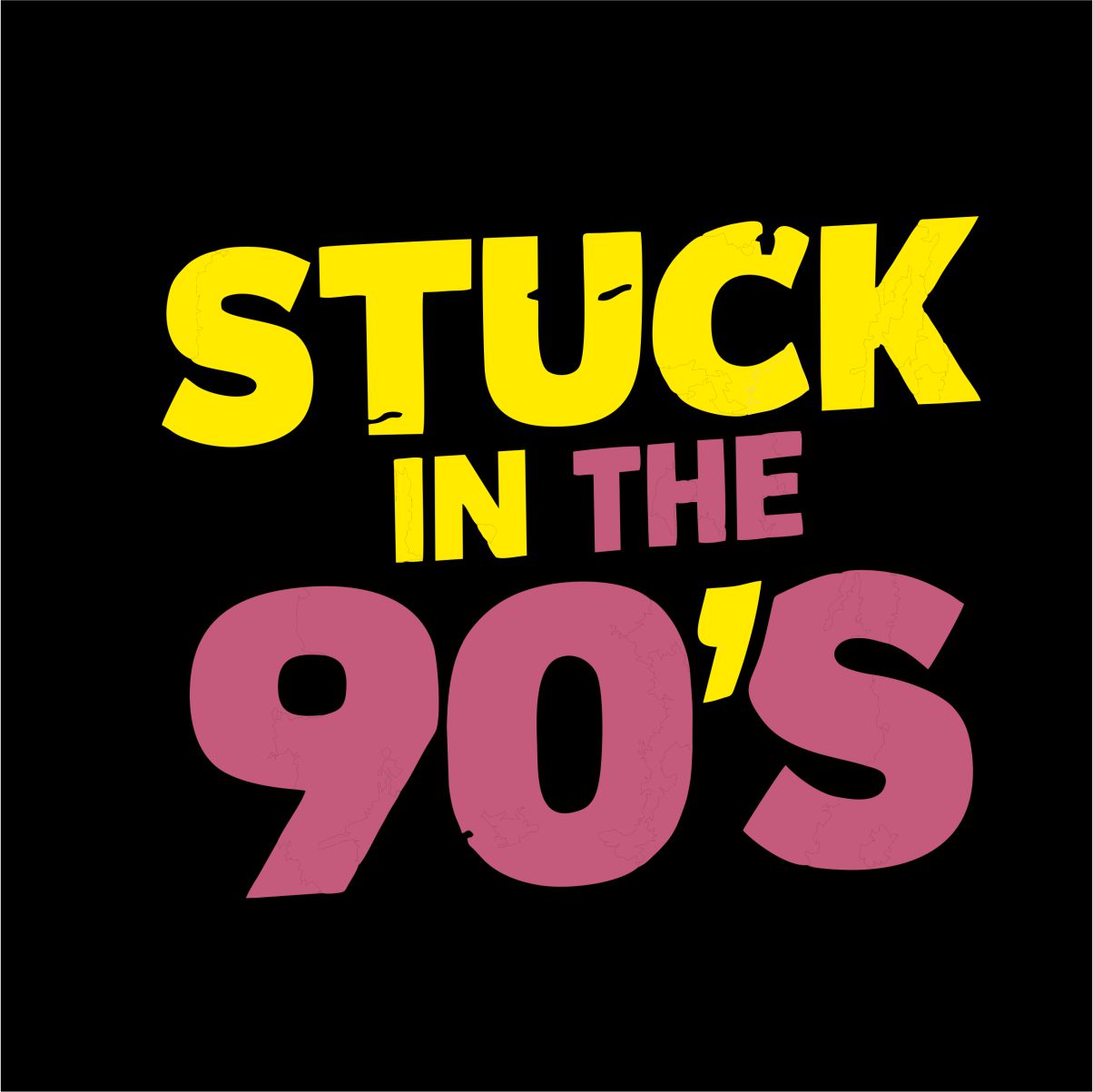 Must UNISEX dressipluus ilma kapuutsita "Stuck in the 90's"