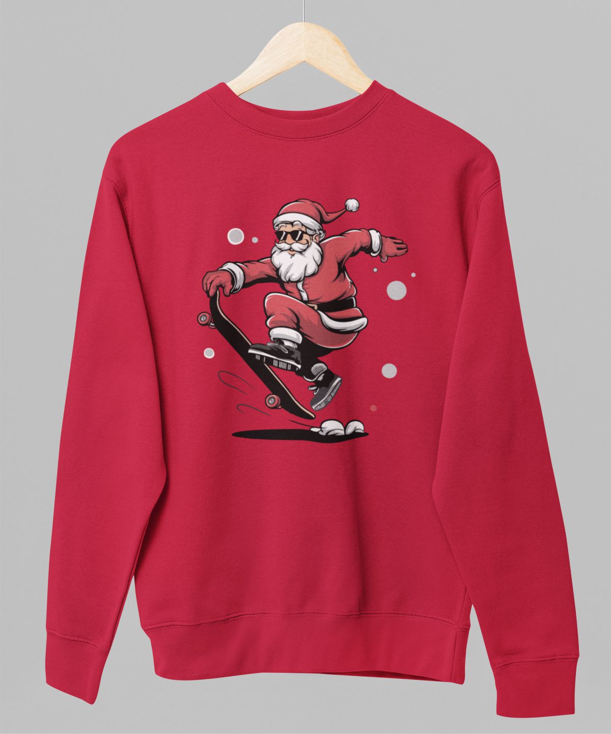 Sarkans UNISEX džemperis bez kapuces "Steidzamies dāvināt"