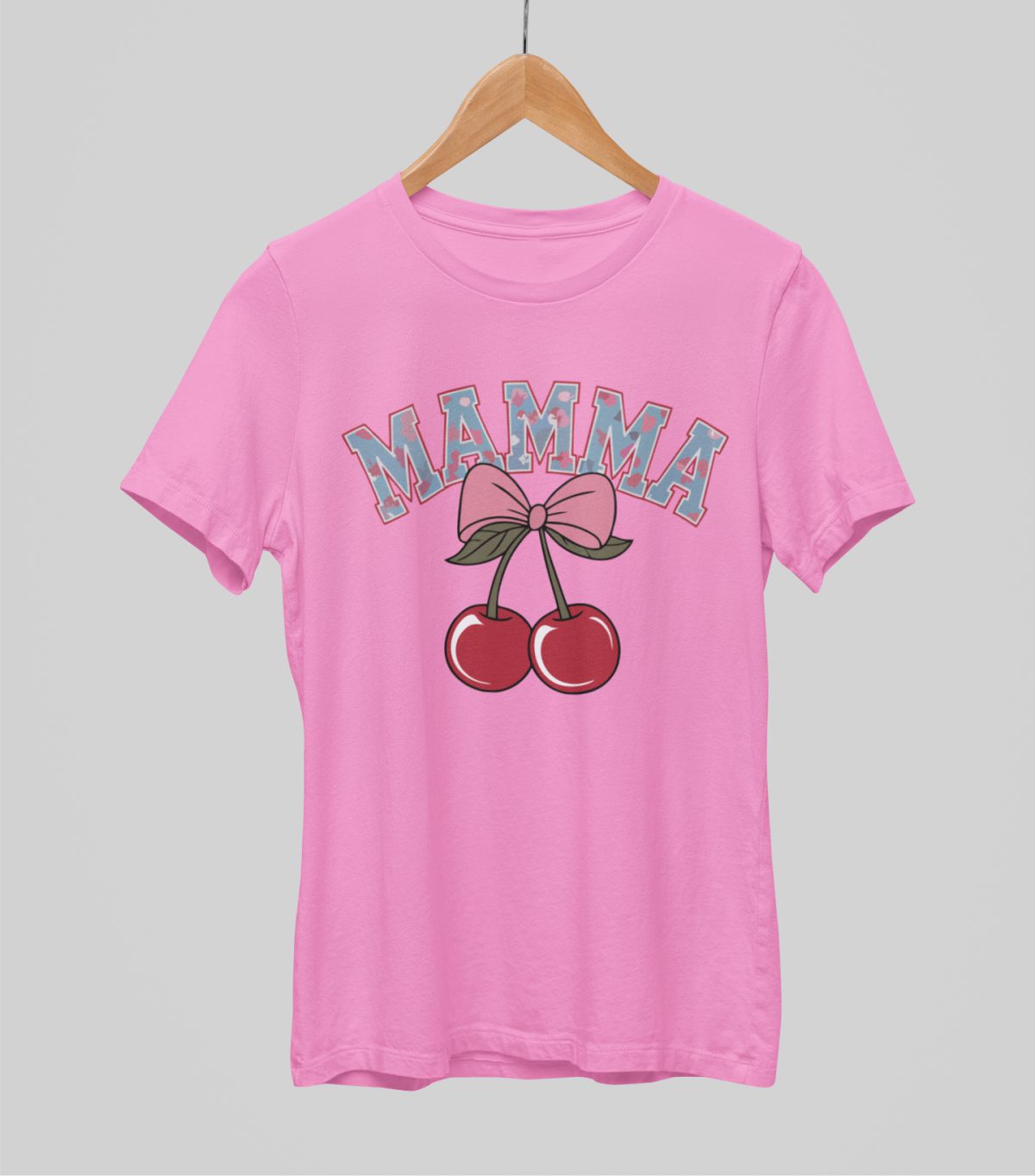 Rozā UNISEX krekli "Mamma ķirsis"