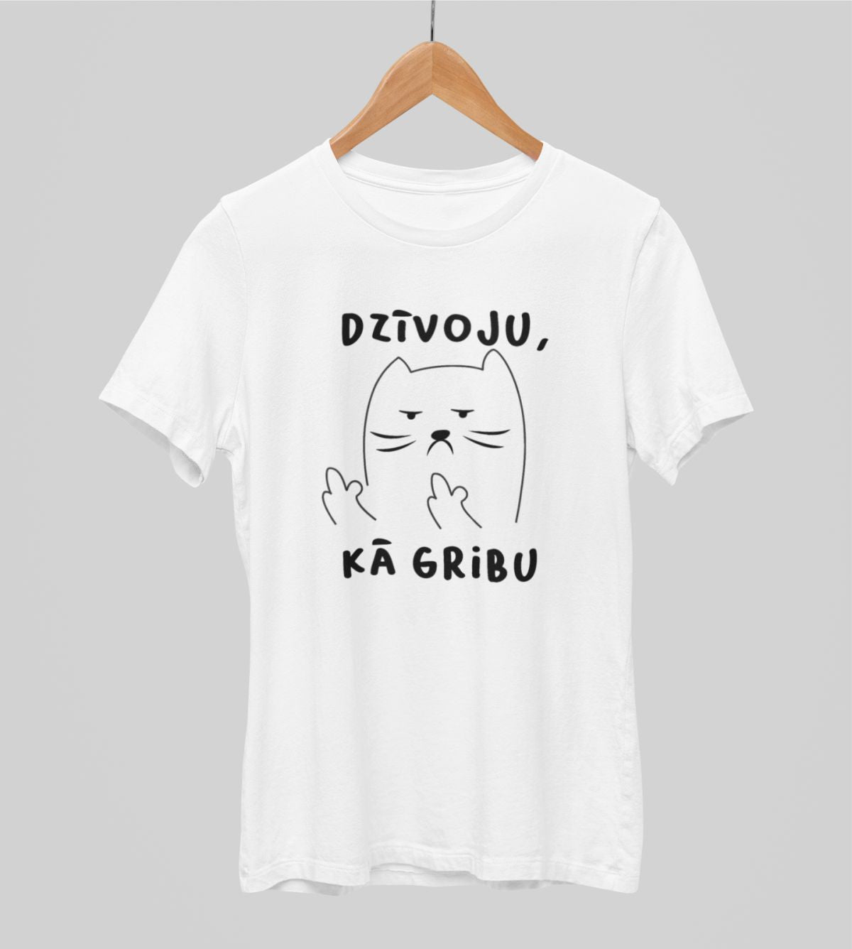 Balti UNISEX krekli "Dzīvoju, kā gribu"