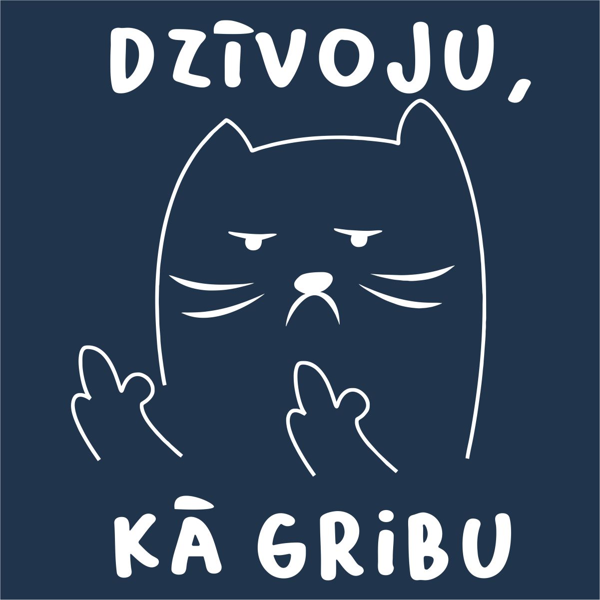 Zils UNISEX džemperis bez kapuces "Dzīvoju, kā gribu"