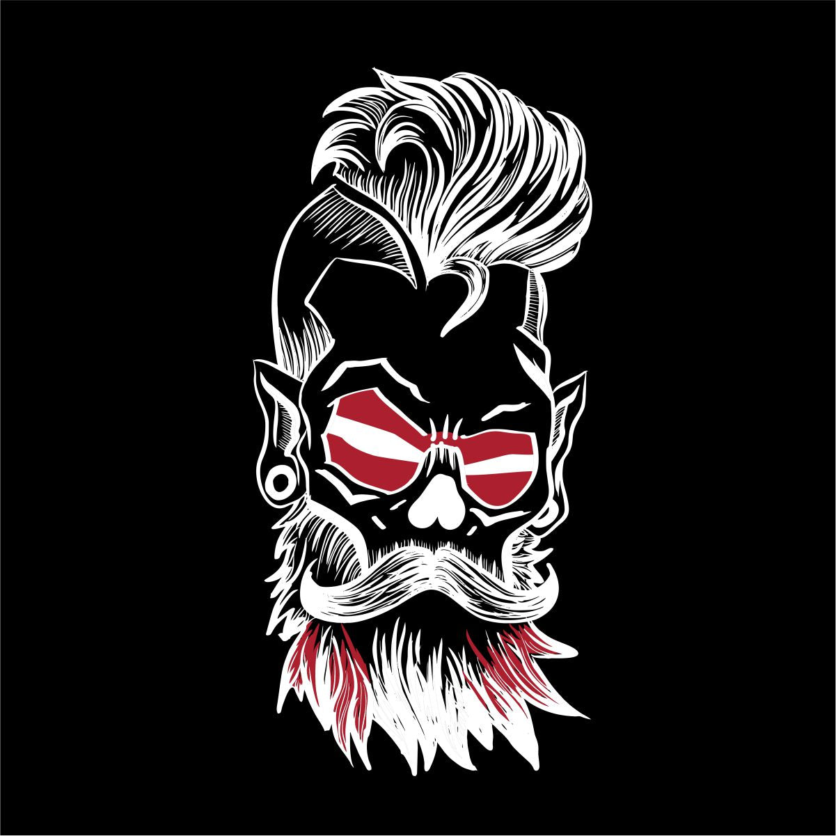 Melns UNISEX džemperis bez kapuces "Latviešu bārda"