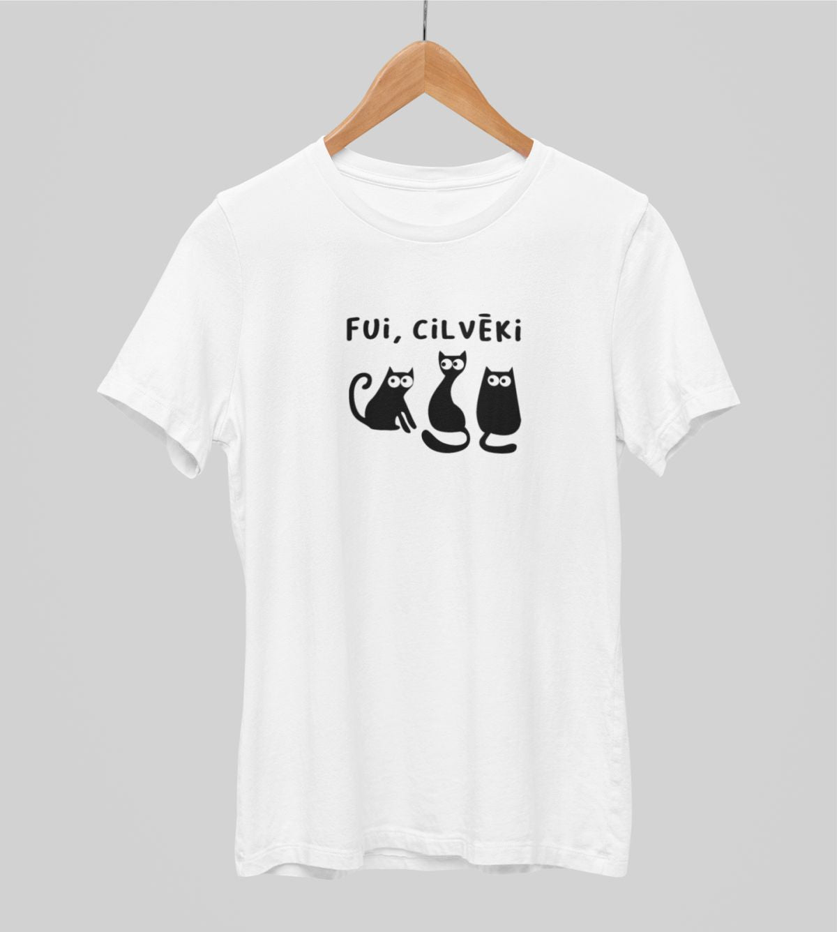 Balti UNISEX krekli "Fui, cilvēki"