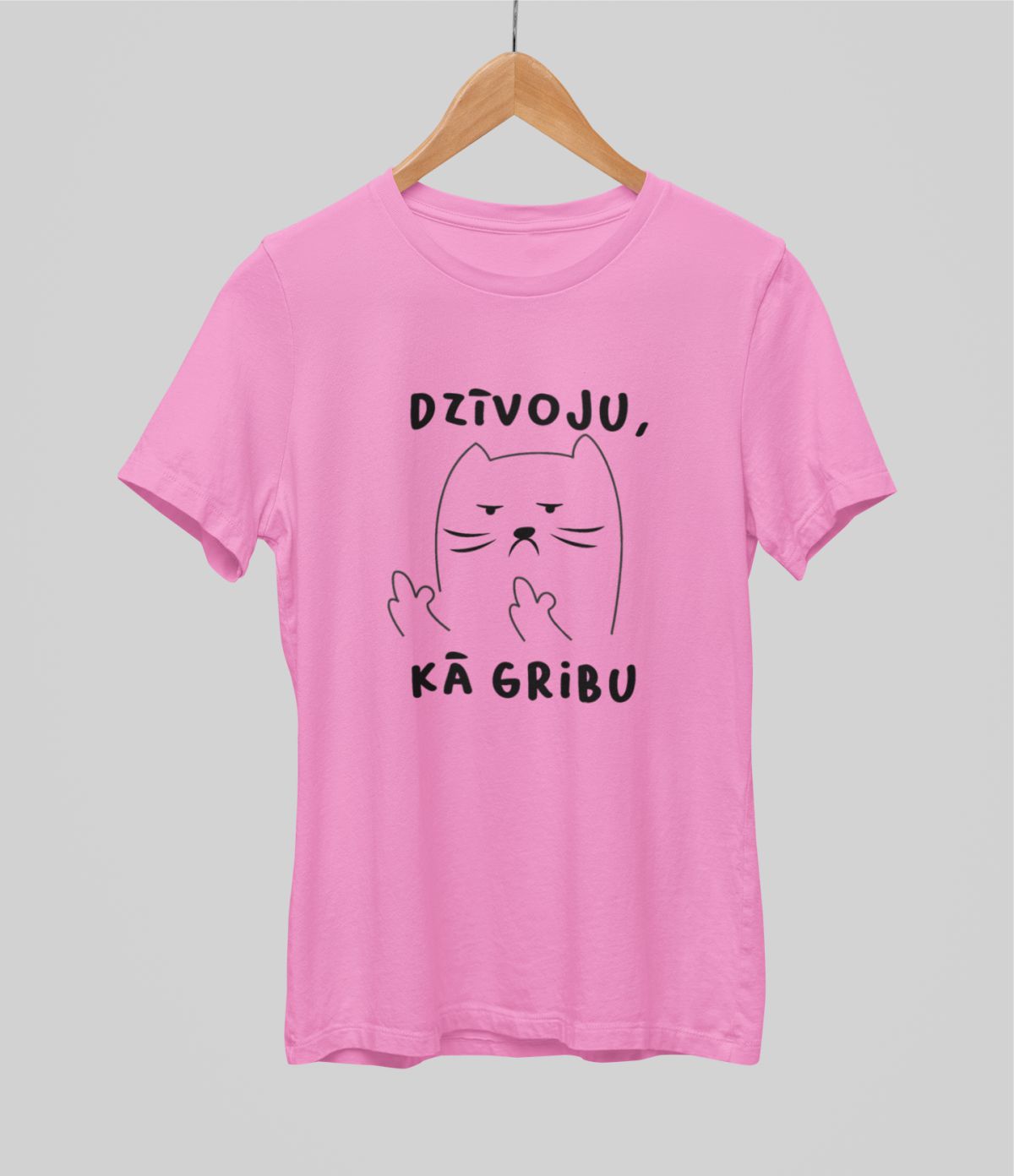 Rozā UNISEX krekli "Dzīvoju, kā gribu"