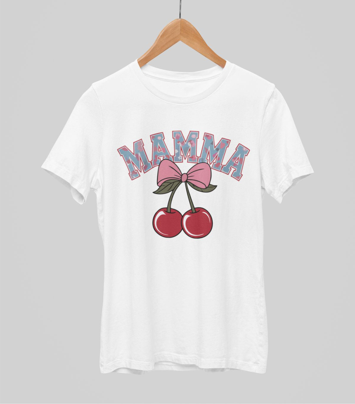 Balti UNISEX krekli "Mamma ķirsis"