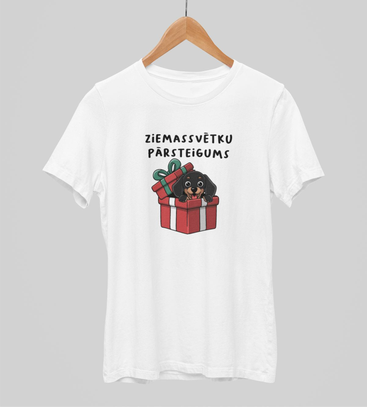 Balti UNISEX krekli "Ziemassvētku pārsteigums"