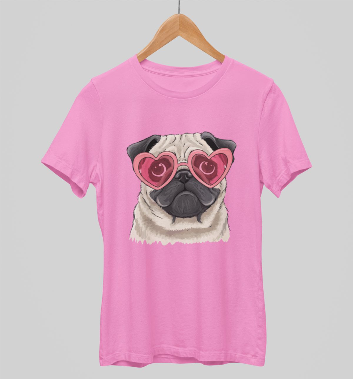 Rozā UNISEX krekli "Foršs mopsis"