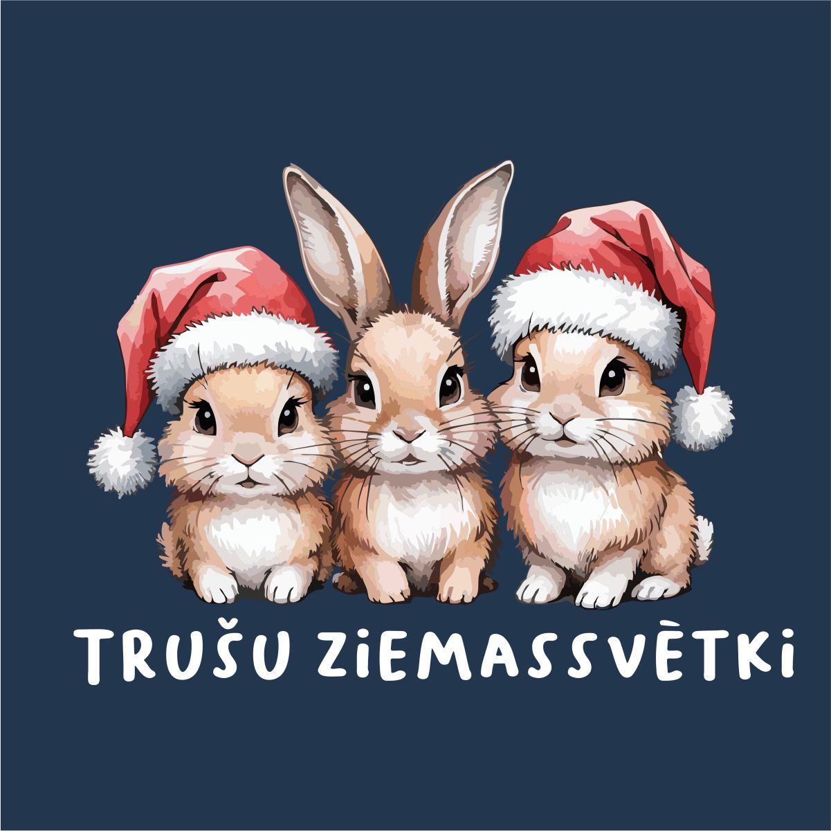 Zils UNISEX džemperis bez kapuces "Trušu Ziemassvētki"
