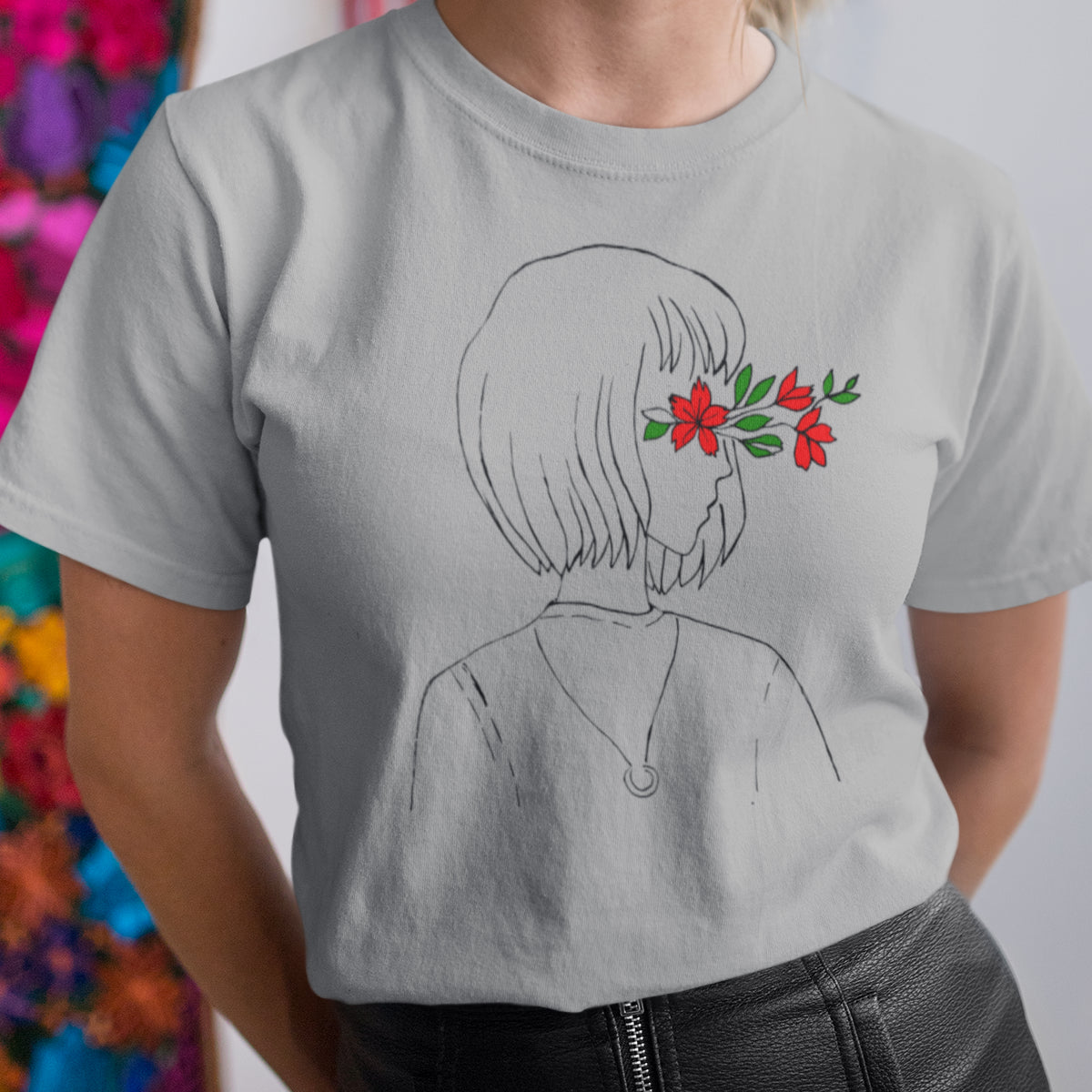 Hall Melange UNISEX T-särk Lillenägemus