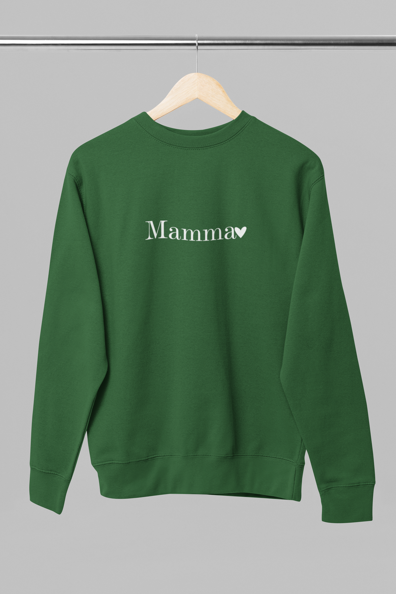 Armijas zaļš UNISEX džemperis bez kapuces "Mamma"