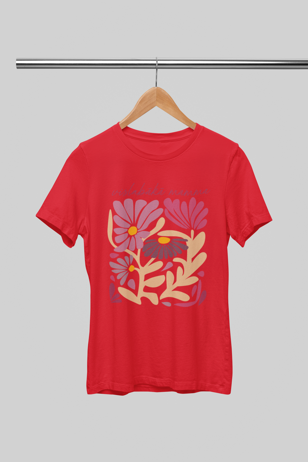 Sarkanā krāsā UNISEX krekli "Mamas puku darzs"