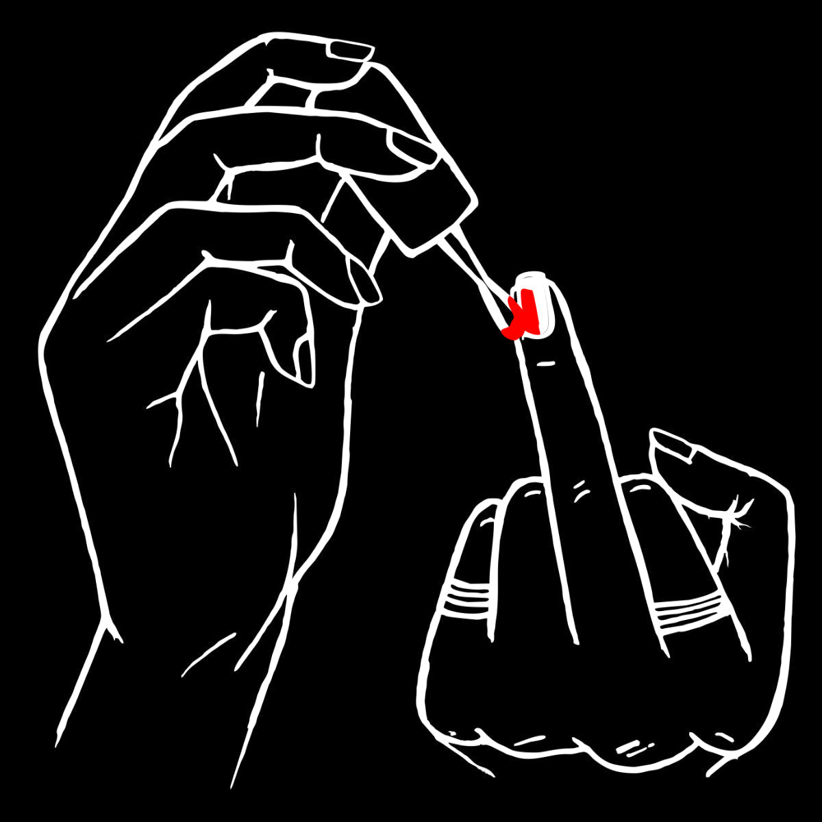 Must UNISEX T-särk Küünelakk