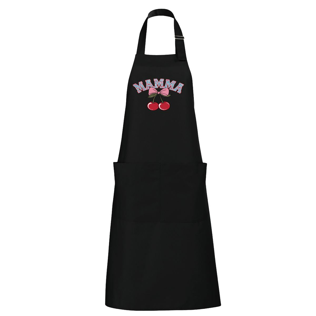 Melns garš priekšauts Mamma ķirsis