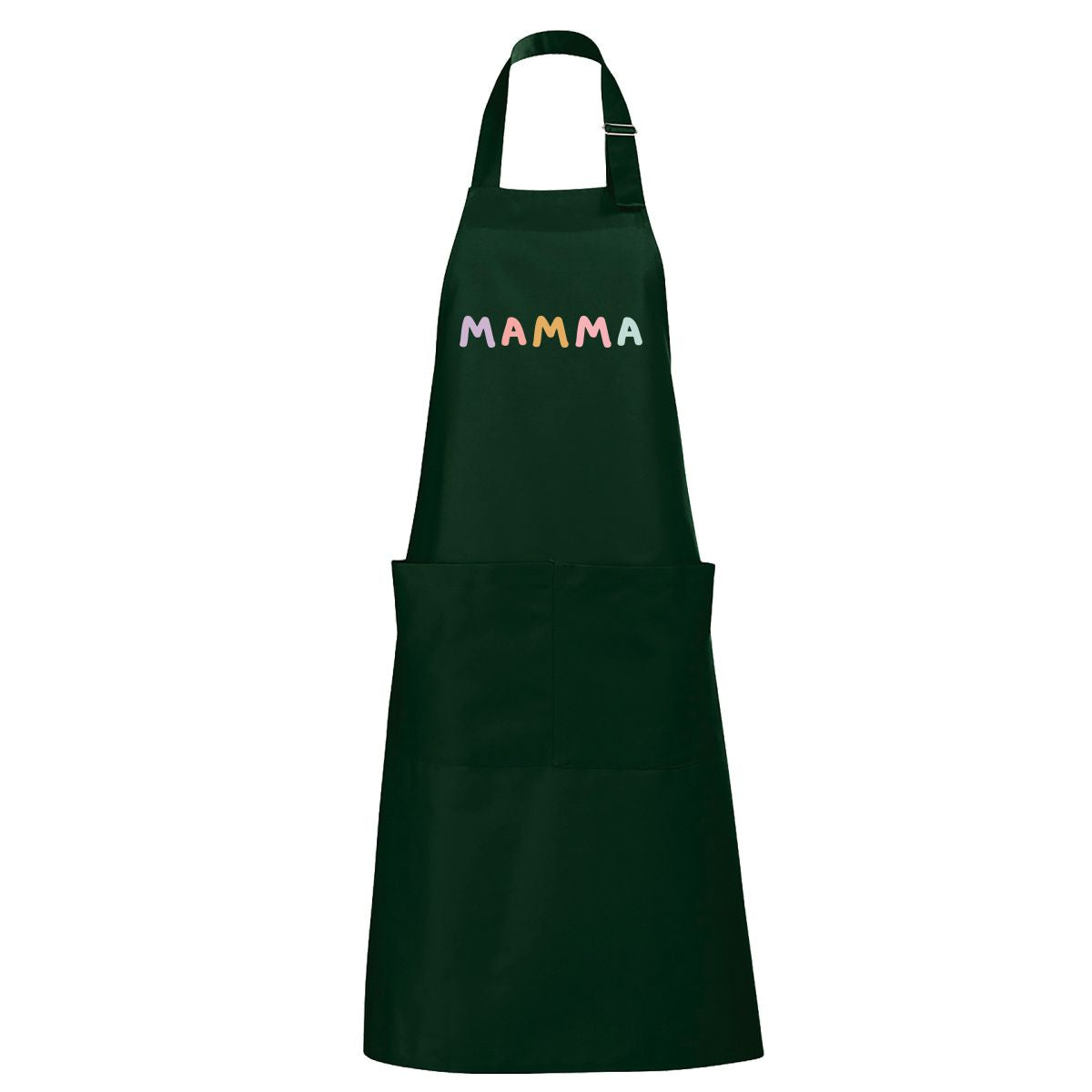 Tumši zaļš garš priekšauts Krāsaina mamma