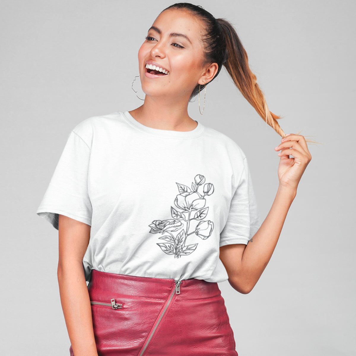 Valge UNISEX T-särk Roosioks